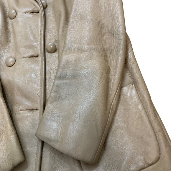 Custom-Made VTG 60s Deerskin Tan Leather Jacket Womens SZ Medium Custom Coat USA - Picture 7 of 9